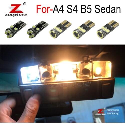 17pcs LED Bulb Interior dome map Light + LED Plate lamp Kit for Audi A4 S4 B5 Sedan ONLY (1996-2001)