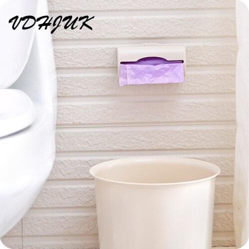 2017 new Wall-mounted Garbage Bag Storage Box Container Multi-purpose Kitchen bathroom Organization Storage Plastic Tray