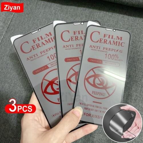 3Pcs Privacy Soft Ceramic Film For iPhone 12 Mini 11 Pro XR X XS Max Antispy Screen Protector On iPhone 8 7 Plus SE 2020 Film