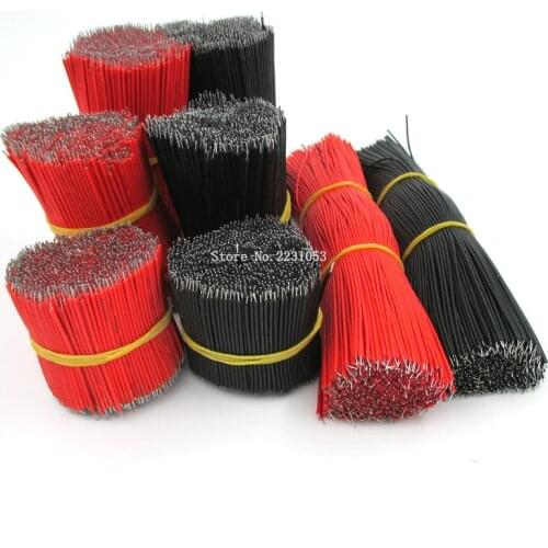 30PCS 1007-18AWG Tin-Plated Breadboard Jumper Cable Wire 20cm 200mm 18AWG Red Black Color Flexible Two Ends PVC Wire Electronic