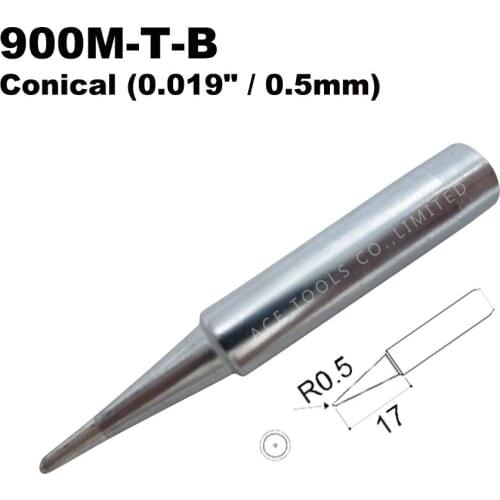 5 PCS Soldering Tips 900M-T-B Conical 0.5mm for Hakko 936 907 Milwaukee M12SI-0 Radio Shack 64-053 Yihua X-Tronics 3020 Iron Bit