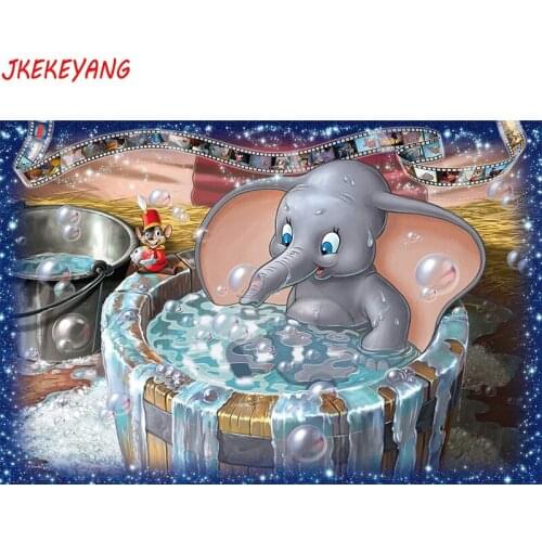 5D DIY square/round Diamond painting Lovely Dumbo Cross Stitch Diamond Embroidery Pattern Rhinestone J1638