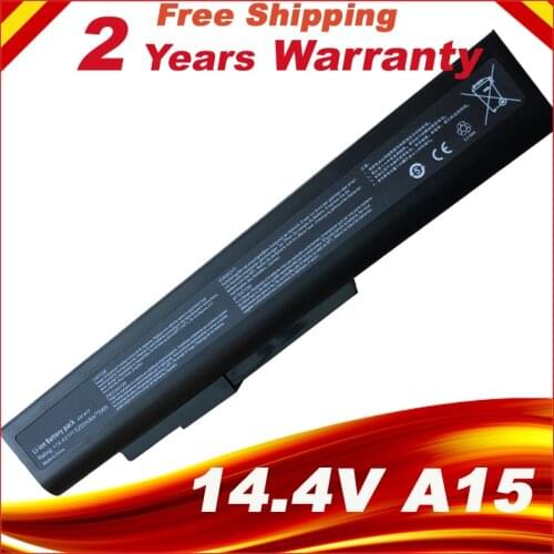 14.4V 8 Cells Laptop Battery A42-A15 40036064 for msi A6400 CX640(MS-16Y1) CR640 Gigabyte Q2532N DNS 142750 153734 157296
