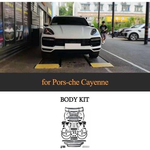 Car Body Kit for Porsche Cayenne Facelift Bumper 2018 2019 2020 Front Bumper Lip Side Skirts Rear Bumper Diffuser PP