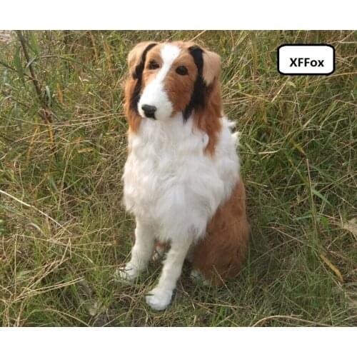 Big real life shepherd dog model plastic&furs simulation sitting dog doll gift about 40x20x48cm xf1635