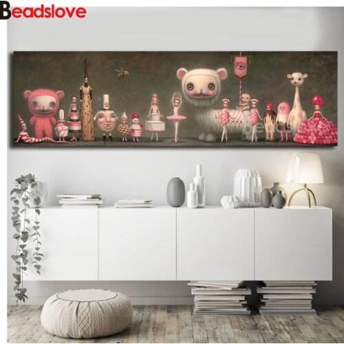 Large Needlework Diamond Painting Cartoon princess Cakes Party Diamond Embroidery All Drill Rhinestone Mosaic abstract Picture