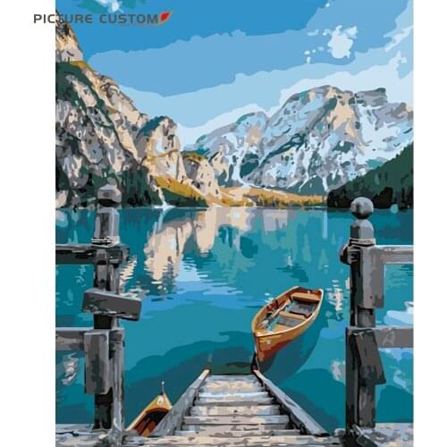 Bryce Lake Mountain Scenery DIY Oil Painting By Numbers Kit Home Decor Wall Gift Art Picture Coloring By Number Artwork 40*50cm