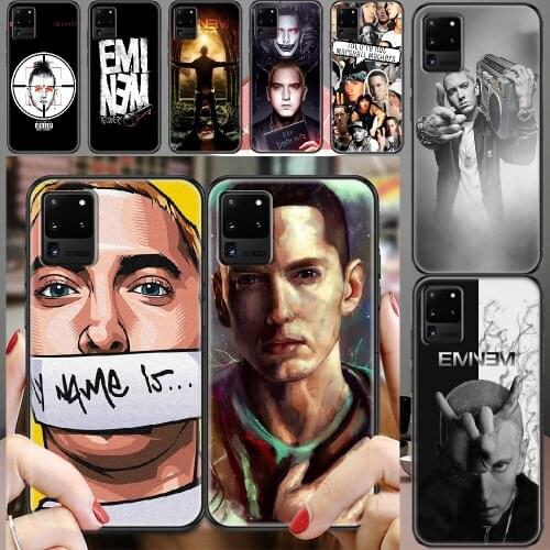 Eminem USA Singer Actor Phone case For Samsung Galaxy Note 4 8 9 10 20 S8 S9 S10 S10E S20 Plus UITRA Ultra black painting cover