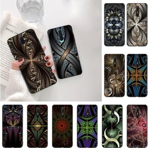 CUTEWANAN Black Flower Dark Technology Soft Silicone TPU Phone Cover For Oppo A5 A9 2020 Reno2 z Renoace 3pro Realme5Pro