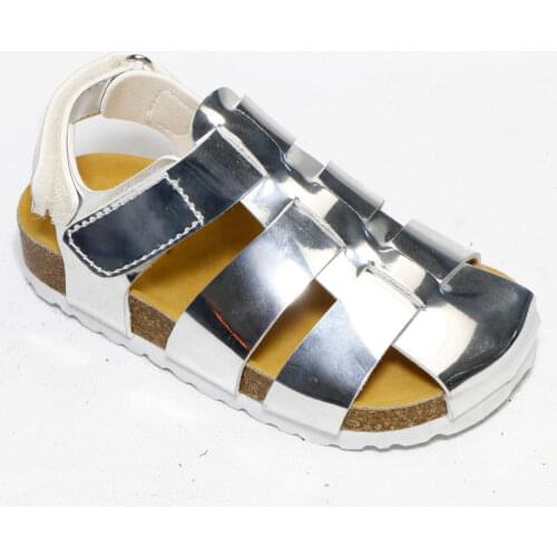 2021 New Arrival Kids Sandals Boys and Girls Fashion Shining Bling Summer Flat Corks TPR Shoes Hook&Loop 1203
