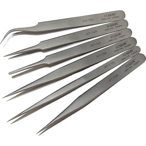 Electronics Tweezers Stainless Steel Precision Medical Tweezers Anti-Static Makeup Forceps Multi Hand Tools