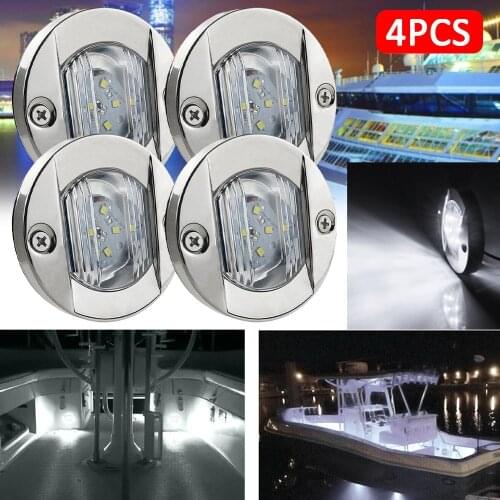Boat Lights 4PCs 6LED 12V Marine Stair Deck Side Marker Indicator Turn Signal Lighting Marine Boat Accessories Tail Lights