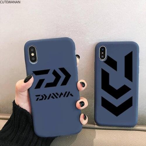 Il Fresco Caldo Daiwas Phone Case for iPhone 12 mini 11 Pro XS MAX X XR 7 8 6 Plus Candy Color blue Soft Silicone Cover