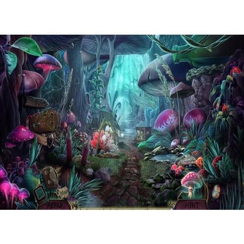 JMINE Div 5D Alice Wonderland Magic forest Mushroom video games Full Diamond Painting kits art Cartoon 3D paint by diamonds