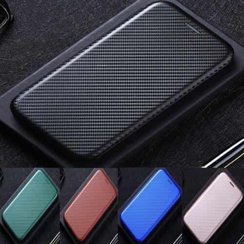Carbon Wallet Phone Case For Blackberry KEY2 Magnetic Flip Card Slot Leather Cover Phone case Minimalist Carbon Fiber