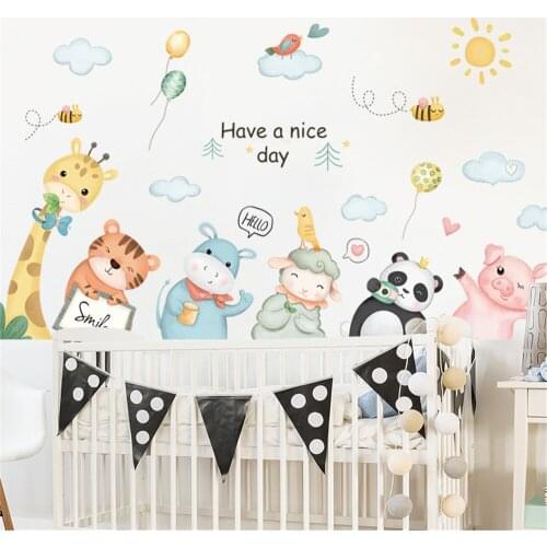 Adhesive Wall Stickers Nursery Wall Decals Removable Wallpaper Background Wall Stickers For Kids Bedroom Classroom Decoration