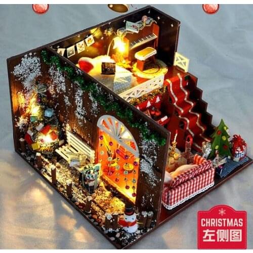 Doll house furniture miniatura diy doll houses miniature dollhouse wooden handmade grownups toys for children birthday gift