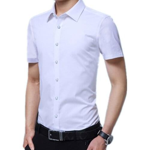 Men Short Sleeve Shirts Plus Size 6XL 7XL 8XL Business Formal Dress Shirts for Men Fashion Mens Clothing