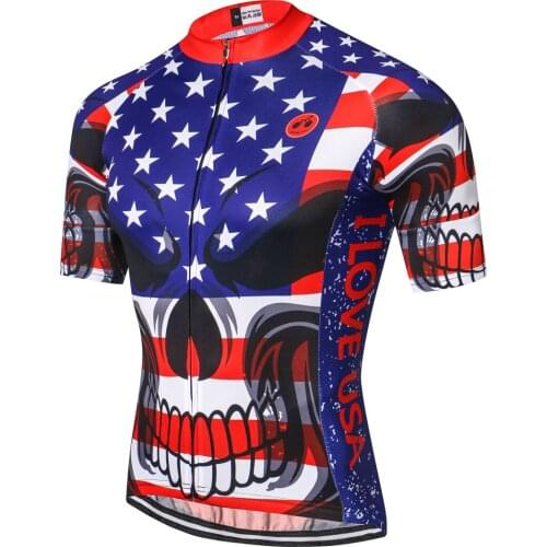 Men Cycling Jersey Blue Short Sleeve Pro Breathable Mountain Bike Jersey Anti-UV Cycling Clothing Bicycle Shirt Cycling Clothes