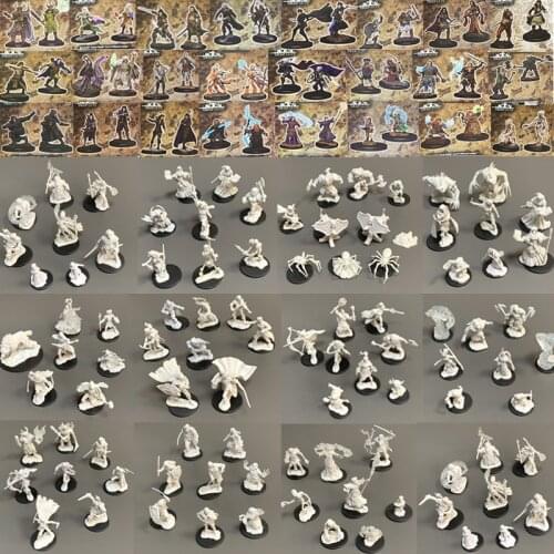Lot Board Game Miniatures Wizard Dragonborn Fighter Priest Dwarf Rogue Minis Role Playing Figures TPRG Toys