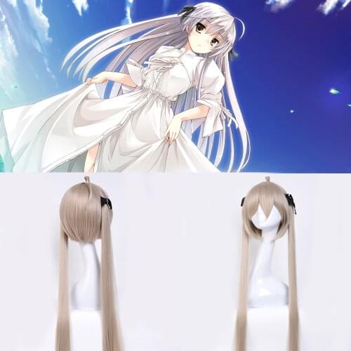 New Japanese Anime COS Wig Yosuga No Sora Kasugano Sora Long Straight Wig Braided Hair High Temperature Wire Headgear