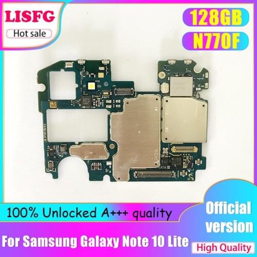 Original 128GB Motherboard For Samsung Galaxy Note 10 Lite N770F Android Logic Board Clean IMEI Unlocked