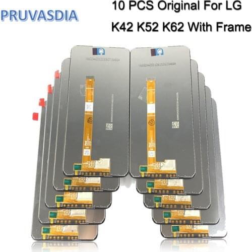 10 Piece/lot Original LCD With Frame For LG K42 K52 K62 LCD Display Touch Screen Digitizer Assembly Replacement Parts For LG K62
