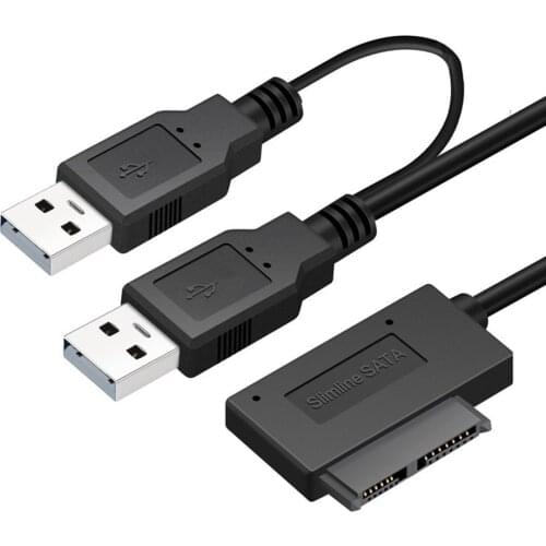 For Notebook Laptop HDD Drive Adapter Free Drive Slimline SATA to USB 3.0 SATA7+6 13 Pin Sata Cable CD Driver Recording Line