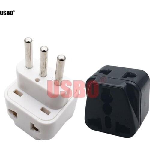Black white 10A 250V 2-into-1 AU/UK/US/EU to Italy Chile Uruguay Syria travel adaptor plug universal socket convertor Type-N