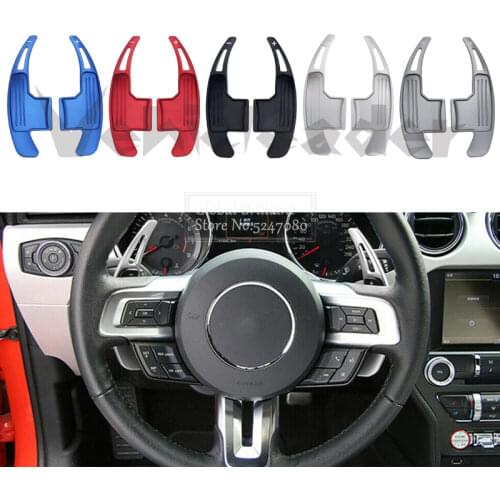 2Pcs Car Steering Wheel Shift Paddle Shifter Gear Extension For Ford Mustang 2015 2016 2017 2018 2019 Aluminum Accessories