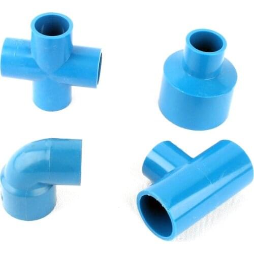 I.D 20mm PVC Pipe Cross Connectors 20X25 40X20mm Reducing Tee Connector 90 Degree Elbow Straight Joints Garden Water Adapter
