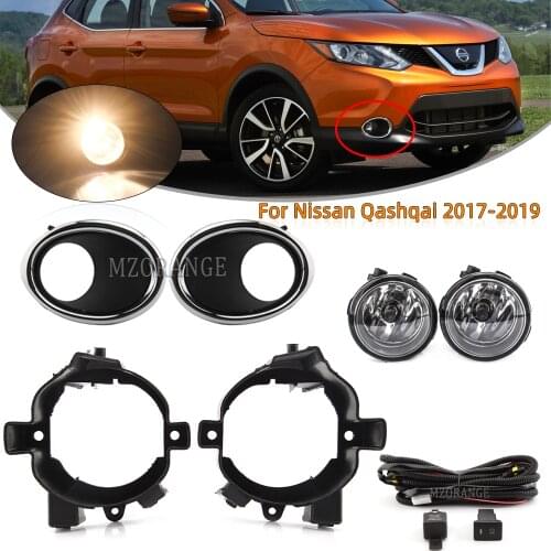 Fog Lights For Nissan Rogue Sport 2017 2018 2019 fog Lamp headlights Covers Front Bumper Driving Lamps Lens halogen Bulb Kit