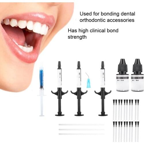 Dental Material Enamel Resin Orthodontic Tooth Bonding Bracket Adhesive Light-Curing Adhesive System Kit Tools Large Small Set
