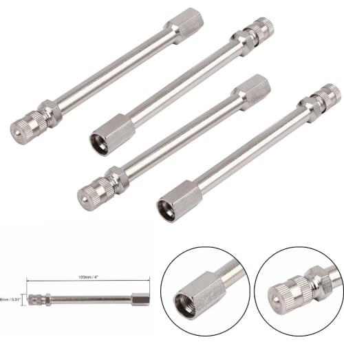 1Set 100mm Tyre Wheel Valve Extension Extender Cap Metal Stem For Auto Car Truck Replacement Wheel Adapter