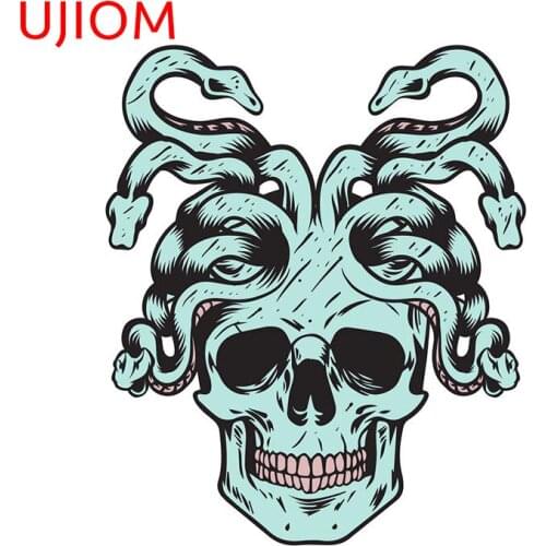 UJIOM Skull and Snake Vinyl Wallpaper Bathroom Wall Stickers Moisture Proof Bathroom Kitchen Decor Poster Mural Art