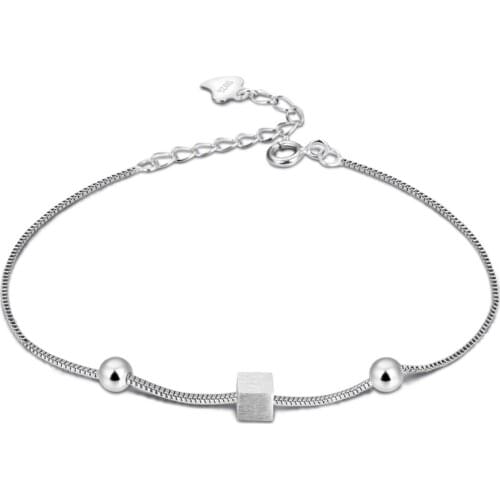 Selected brand DEALS 100% 925 sterling silver Rubiks cube bracelet Lady Link geometric pendant bracelet silver jewelry