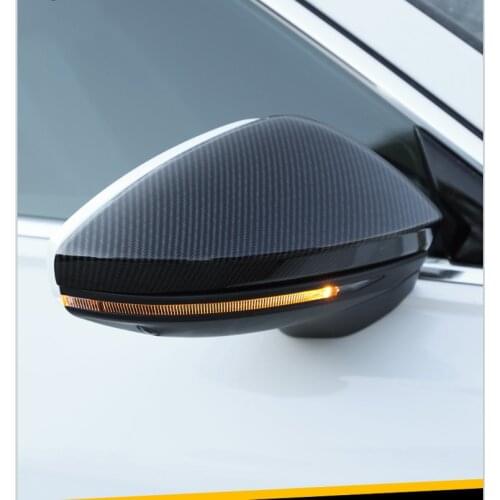 For Audi A6L 2019 High Quality ABS Chrome Plated Rear View Mirror Carbon Fiber Texture Decoration Car Accessories