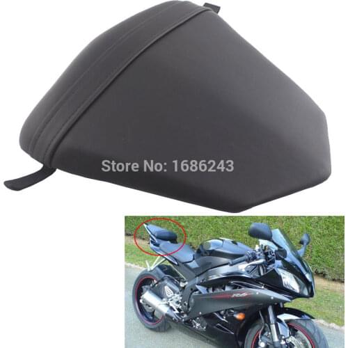 Rear Passenger Cushion Pillion Seat Fits For Yamaha YZF R6 YZF-R6 2006 2007 Motorcycle Black Leather Seat Cover Cowl Pad