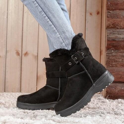 2020 new snow boots womens mid-tube winter warmth and velvet thickening leisure outdoor travel simple cotton shoes women