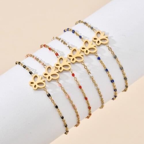 ZMZY New Simple Chain Fashion Sweet Cute Butterfly Bracelets & Bangles For Women Stainless Steel Wedding Jewelry Gifts pulseira