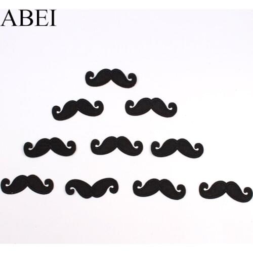 10pcs DIY Funny beard Patches Iron On Embroidery Clothes Stickers Cartoon mustache Badge Jeans Backpack Dress Appliques Material