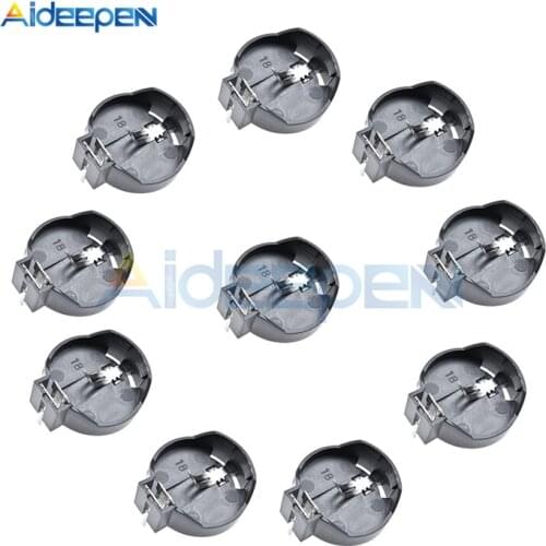 10Pcs/lot CR2032 CR2025 Button Cell Coin Battery Half-Round box Holder Case CR 2032 2025 Batteries Holder Socket 3 Pin