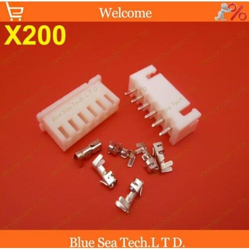 200 sets 6 Pin XH 180 angle Pin Connector 2.54mm XH-6P Kits for PCB/Automotive/electronic circuit ect.Free Shipping
