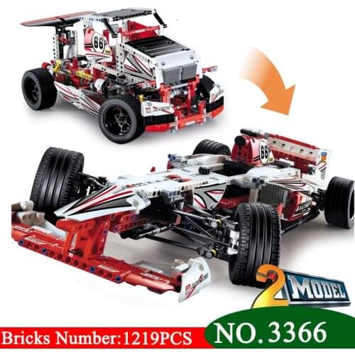 3366 2-in-1 Truck F1 Racing Car Building Blocks Toy Kids DIY Bricks Sport Car 42000 Christmas birthday Gifts