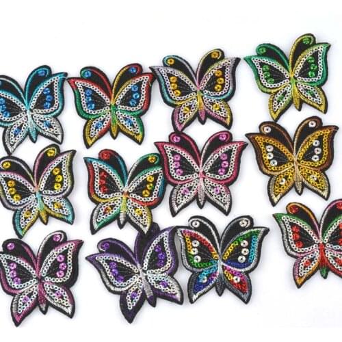 5pcs Mixed Butterfly patches Iron On Patch Embroidered Applique Patch Clothes Stickers DIY Apparel Accessories 62x64mm cp1809