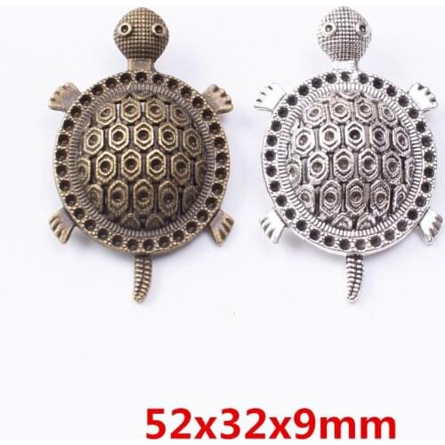 6 pieces of retro metal zinc alloy tortoise pendant for DIY handmade jewelry necklace making 7275