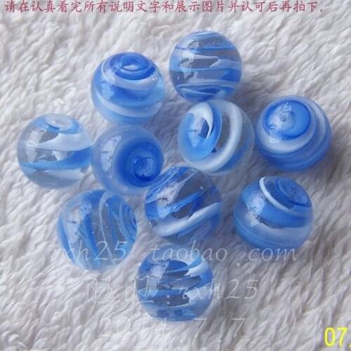 Free shipping 20pcs/lot 16mm marbles Blue and white wire pattern transparent glass marbles 16mm glass bead decorative glass ball