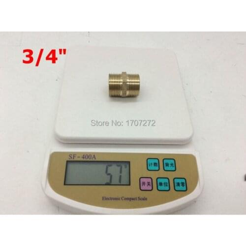 Free Shipping Double Male 3/4" Brass Coupling Fittings Equal M3/4"Double Nipples Fittings Copper