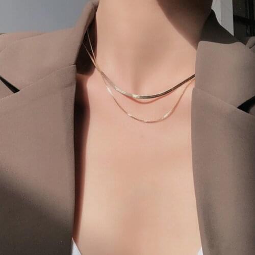Bohemian Gold Color Alloy Metal Chain Choker Necklace for Women New Trendy Adjustable Party Jewelry Wholesale