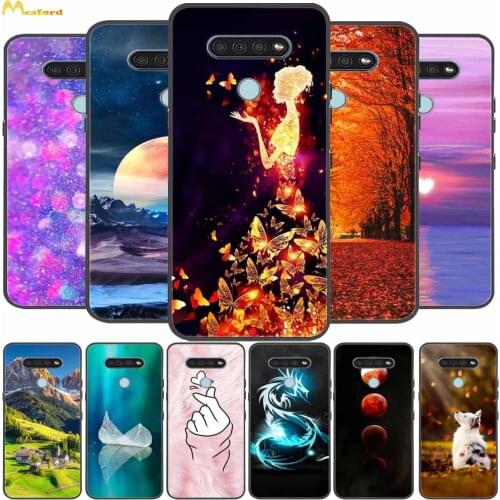 For LG K51 Q51 Case Silicone Soft Phone Cover For LG K31 K61 Q51 Case LGK61 LMQ630 Funda Cute Dog Dolphin Fighter Black TPU Capa
